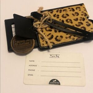 Myra Bag Leopard Print Luggage Tag with Black Accents S-4502